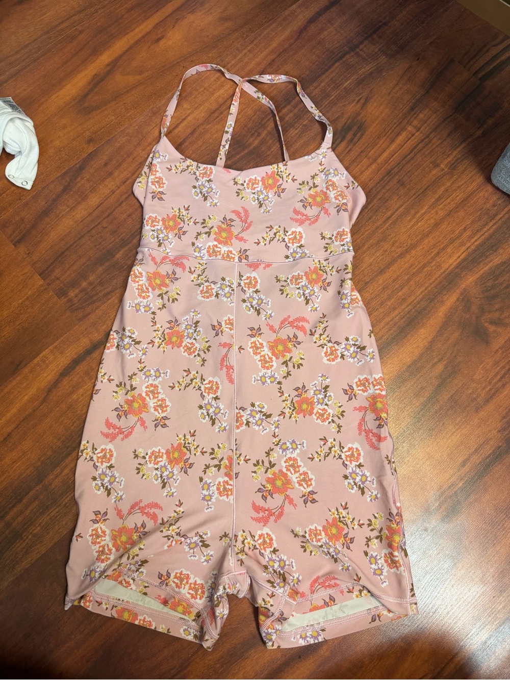Pink Floral Romper - Sleeveless Strappy